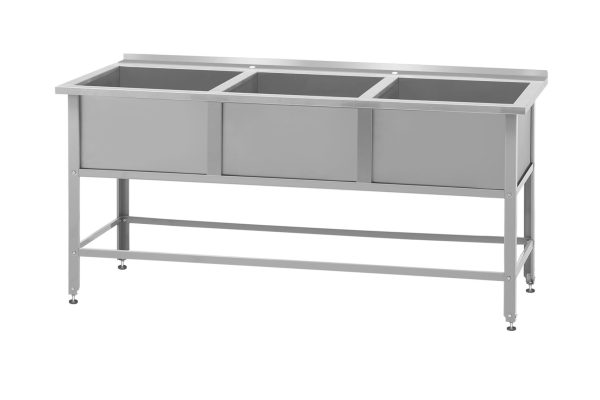 Ванна моечная ВМСб - 530/3 "Base"(полка  3-мя отверстиями,борт)